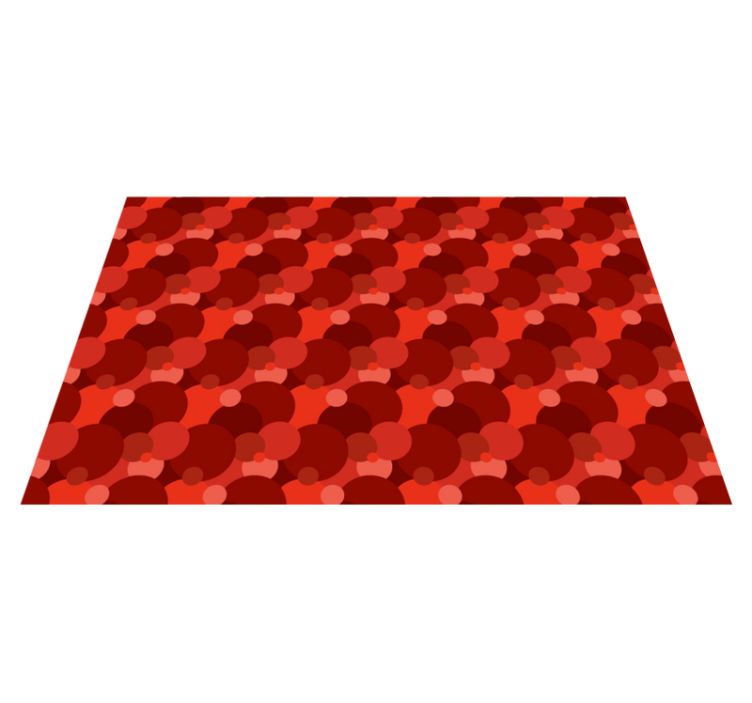 Tapis vinyle rouge modèle de cercles modernes - TenStickers