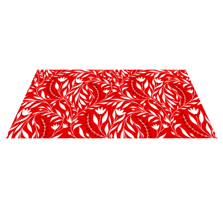 Tapis vinyle rouge conception de feuilles florales - TenStickers