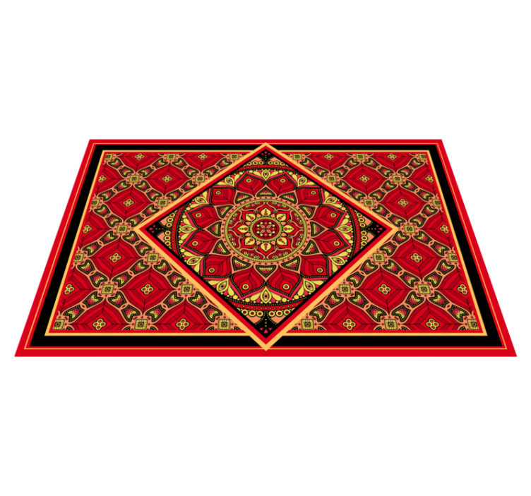 Tapis vinyle rouge design classique ornemental - TenStickers