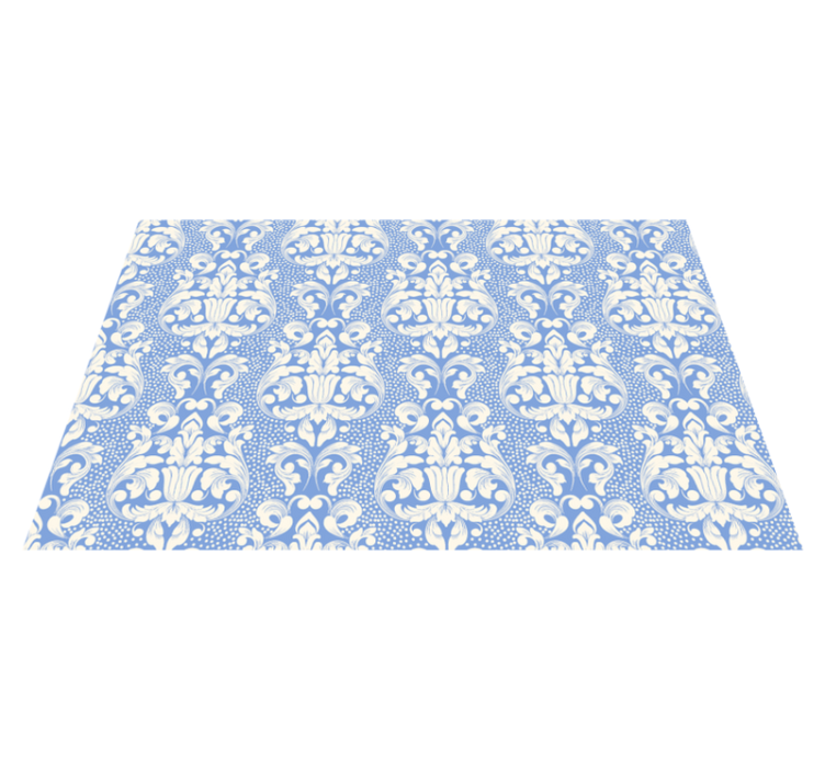 Tapis vinyle carreaux de ciment motif bleu baroque - TenStickers