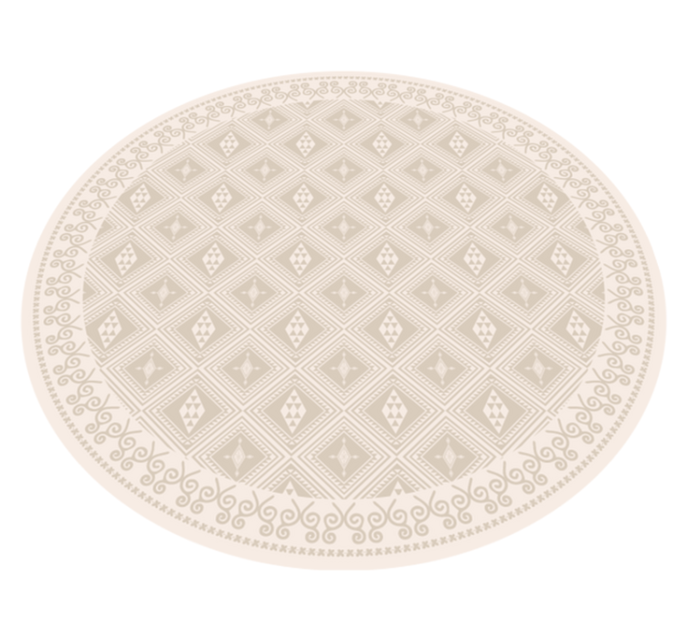 Tapis vinyle beige losanges tribaux - TenStickers