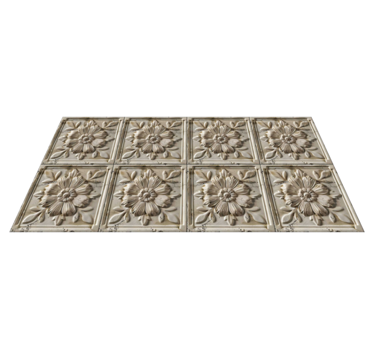 Tapis vinyle beige tuiles anciennes - TenStickers