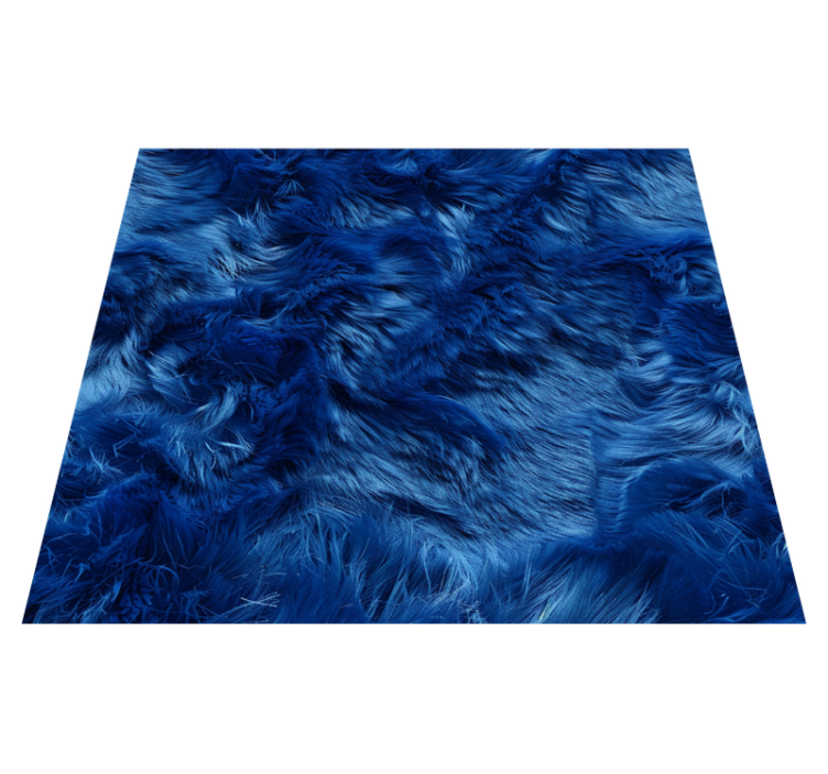 Tapis vinyle bleu imitation fourure - TenStickers