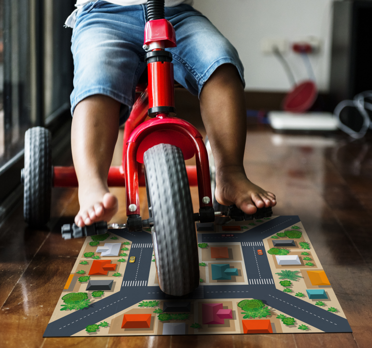 Tapis vinyle autouroute paysage urbain - TenStickers