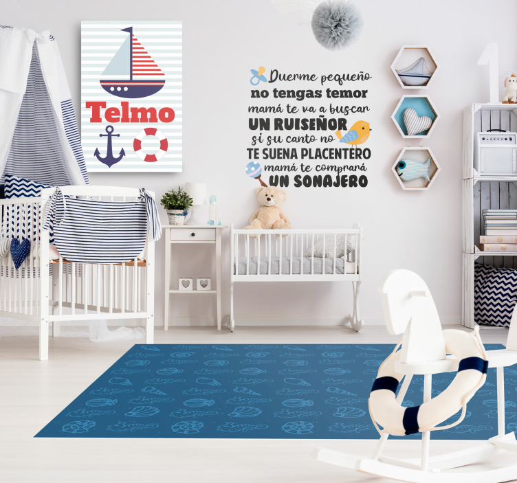 Tapis vinyle animal illustration de motifs marins - TenStickers
