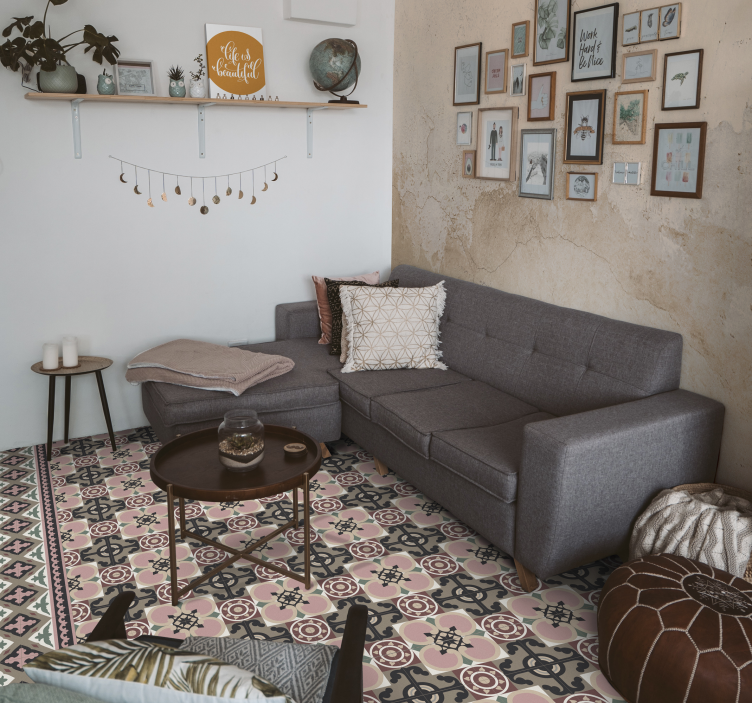 Tapis vinyle cuisine motif botanique rétro - TenStickers