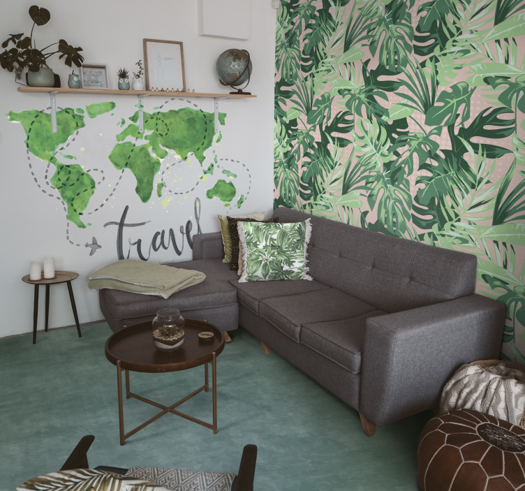 Tapis vinyle marbre teinte bleu sarcelle atténuée - TenStickers