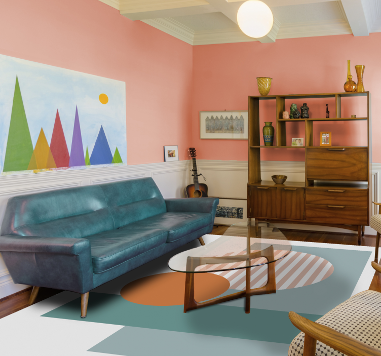 Tapis vinyle motif géométrique et coloré - TenStickers