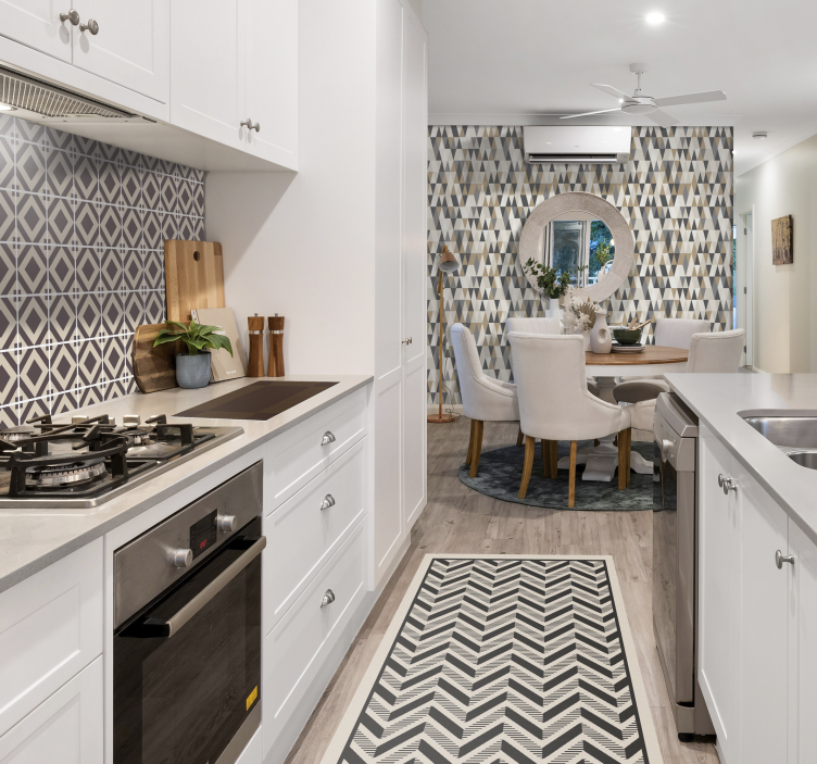 Tapis vinyles géométriques motif à chevrons classique - TenStickers