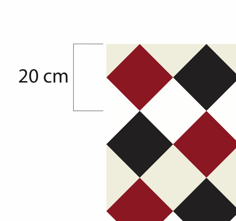 Tapis vinyle cuisine carreaux losanges rouges et noirs - TenStickers