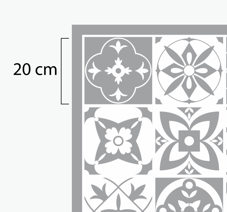 Tapis vinyle carreaux de ciment gris élégant - TenStickers