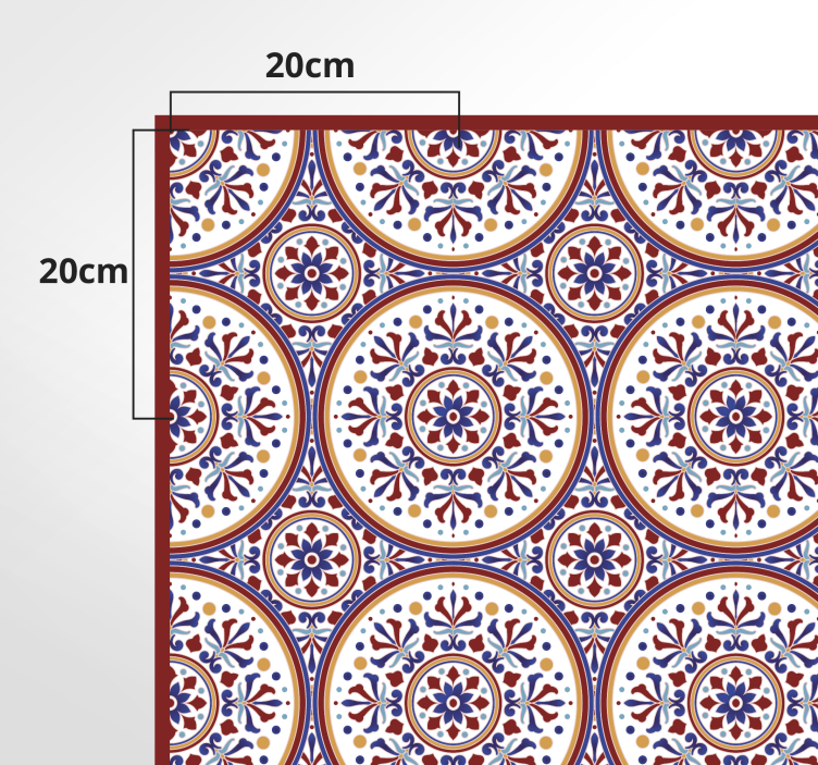 Tapis vinyle carreaux de ciment motif de cercle en mosaïque - TenStickers