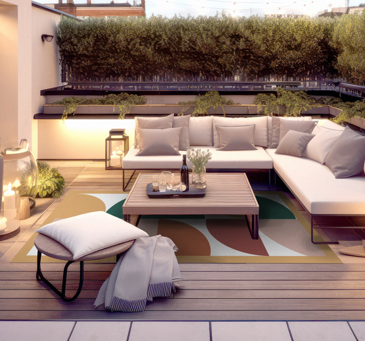 Tapis vinyle géométrique art abstrait - TenStickers