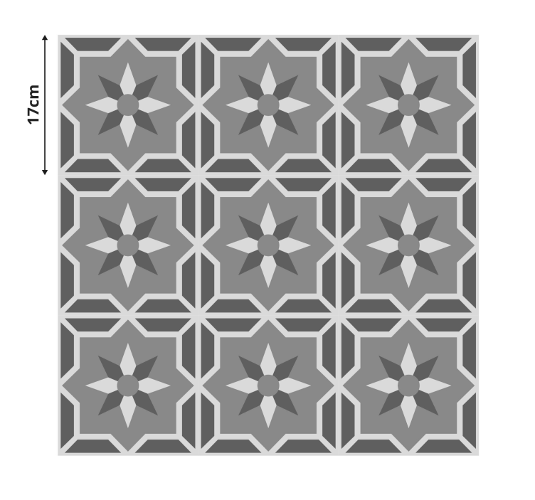 Tapis vinyle cuisine carreaux de ciment fond gris doux - TenStickers