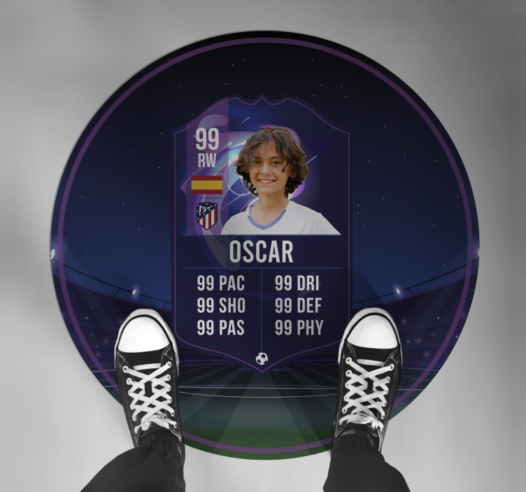 Tapis vinyle rond carte de footballeur  - TenStickers