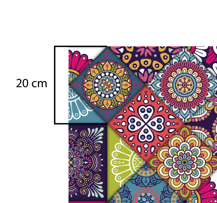 Tapis vinyle mosaique mandalas de couleur - TenStickers