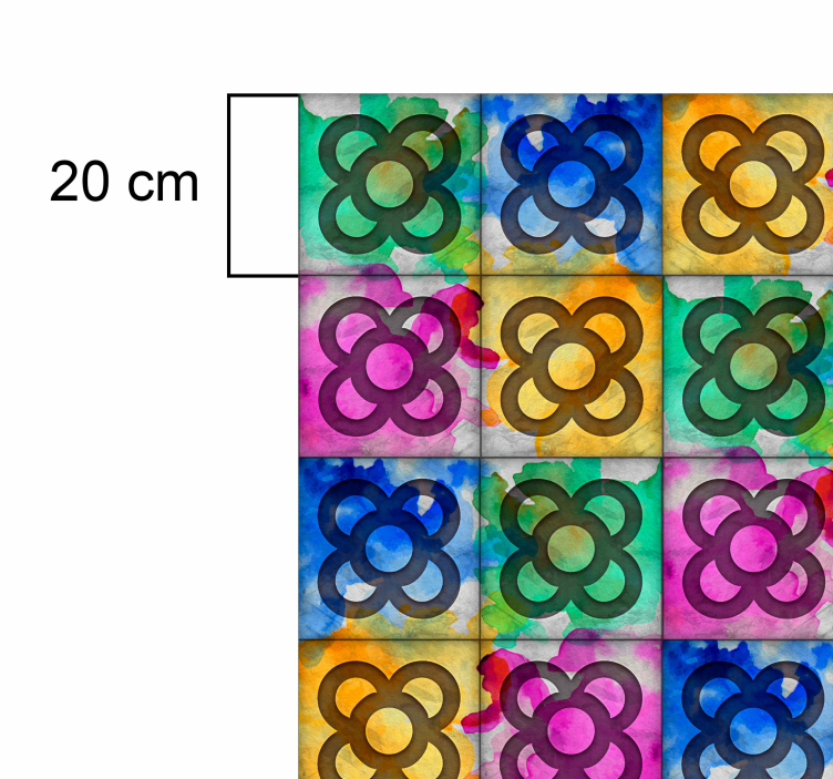 Tapis vinyle carreaux hydrauliques colorés - TenStickers