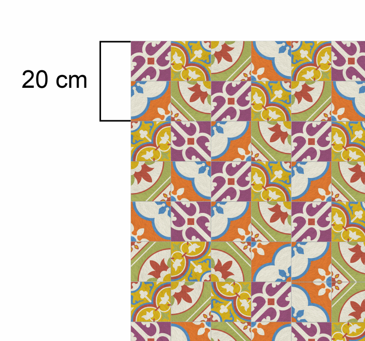 Tapis rétro modèle de carreaux ornementaux - TenStickers