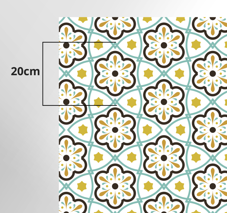 Tapis carreaux de ciment inspiration florale - TenStickers