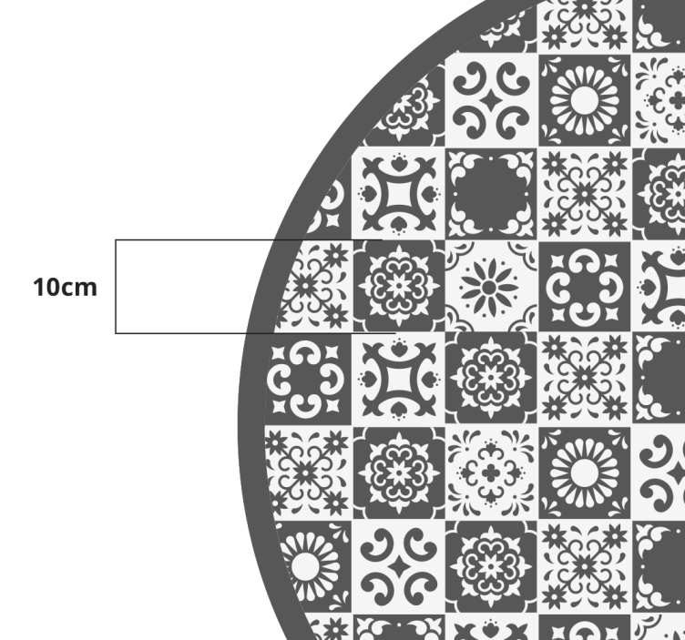 Tapis vinyle rond carrelage ibérique gris - TenStickers