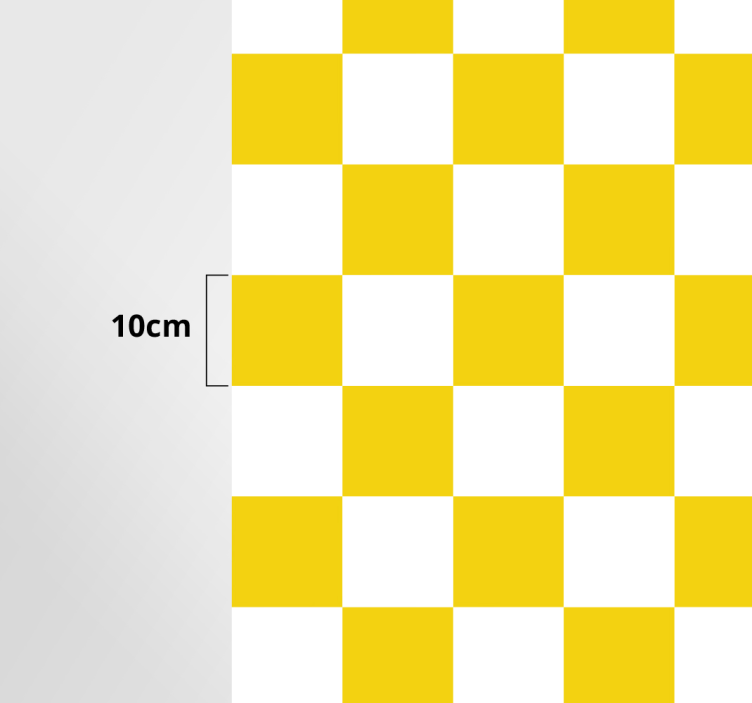 Tapis vinyle jaune motif à carreaux - TenStickers