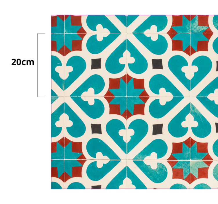 Tapis vinyle carreaux de ciment motif de carrelage mauresque - TenStickers