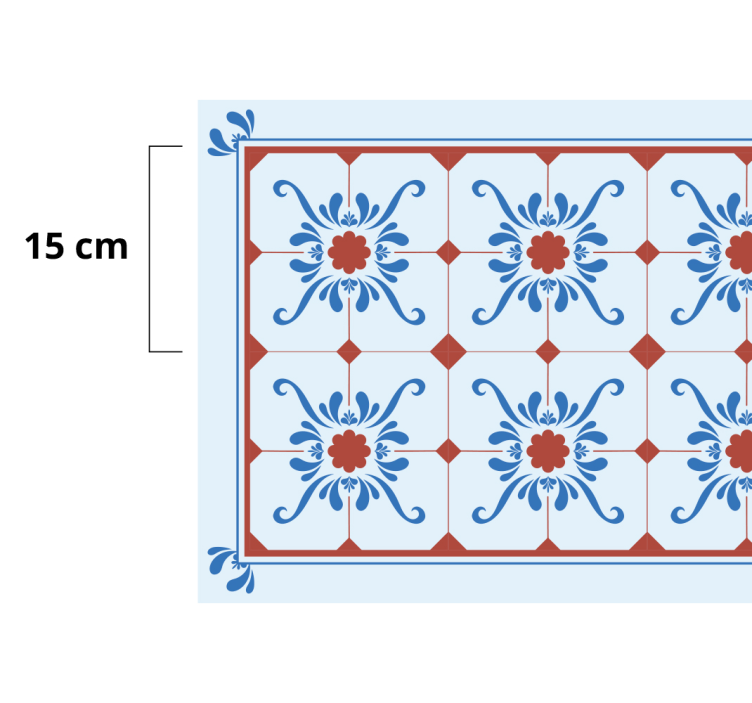 Tapis vinyle carreaux de ciment tuile ornementale - TenStickers