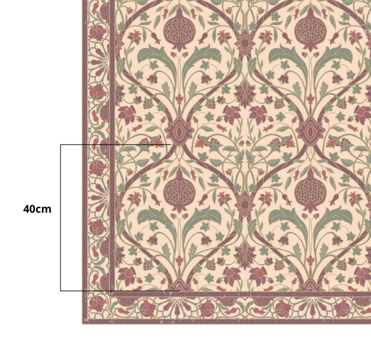 Tapis vinyle rétro motif floral orné - TenStickers
