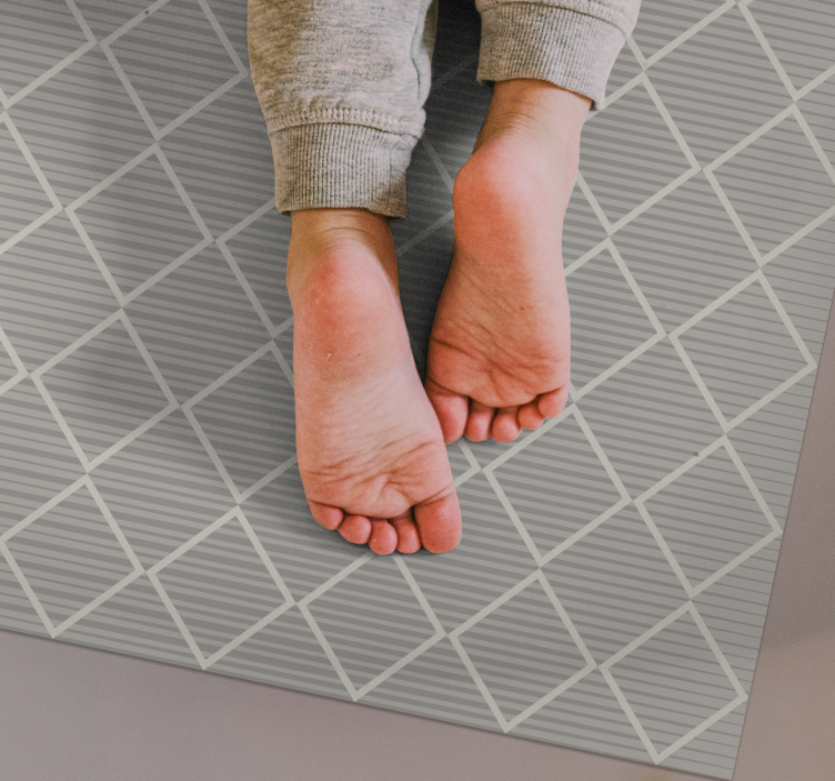 Tapis vinyle salon surface à motif diamant - TenStickers