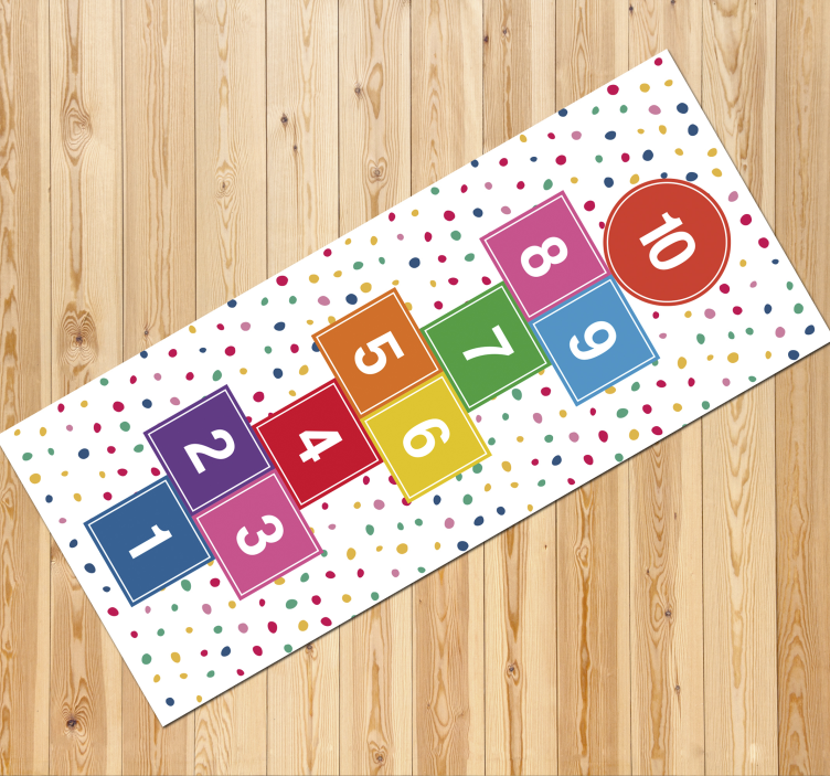 Tapis de jeu marelle colorée - TenStickers