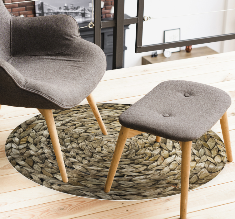 Tapis vintage rond imitation corde - TenStickers