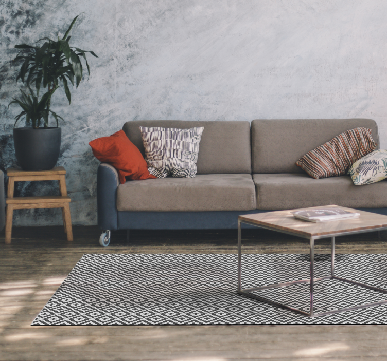 Tapis ethnique en vinyle tribal carré géométrique - TenStickers