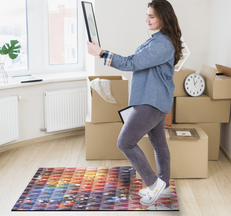 Tapis vinyle géométrique résumé Mosaïque Triangulaire - TenStickers