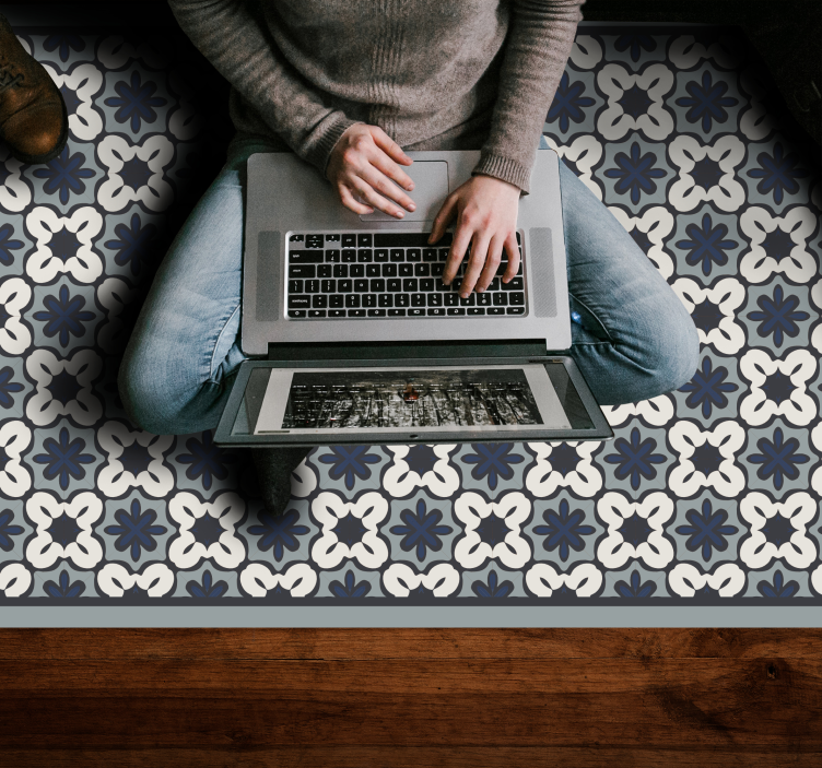 Tapis mosaique vinyle arrangement classique gris - TenStickers