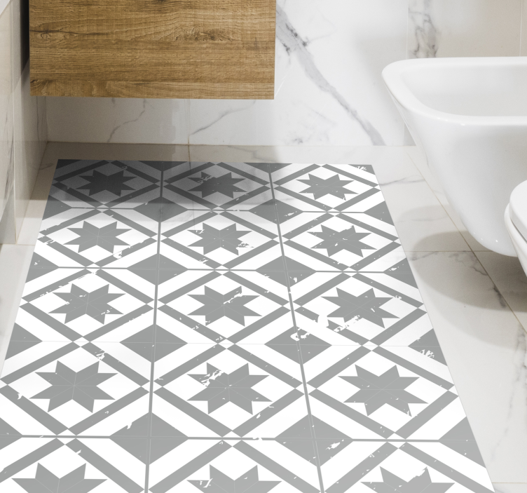 Tapis mosaique vinyle carreaux à motifs étoilés - TenStickers