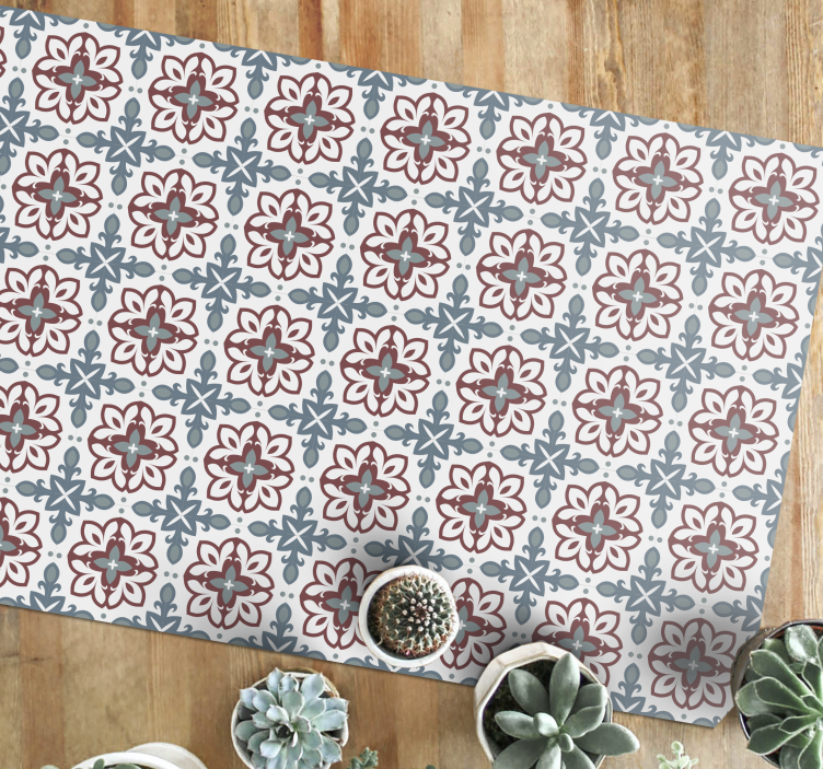 Tapis mosaique vinyle élément d'inspiration botanique - TenStickers