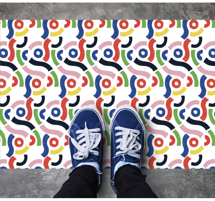 Tapis mosaique vinyle formes géométriques vivantes - TenStickers