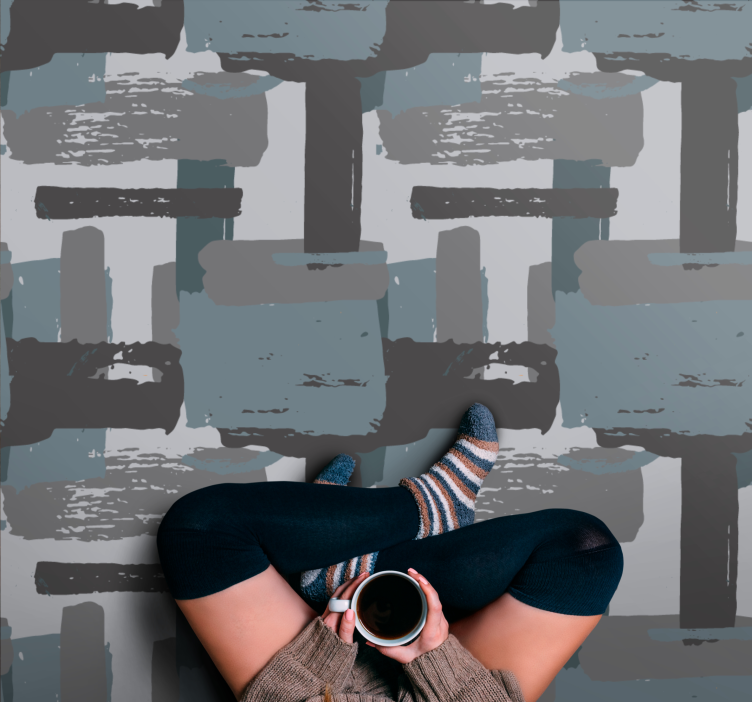 Tapis mosaique vinyle mosaïque abstraite - TenStickers