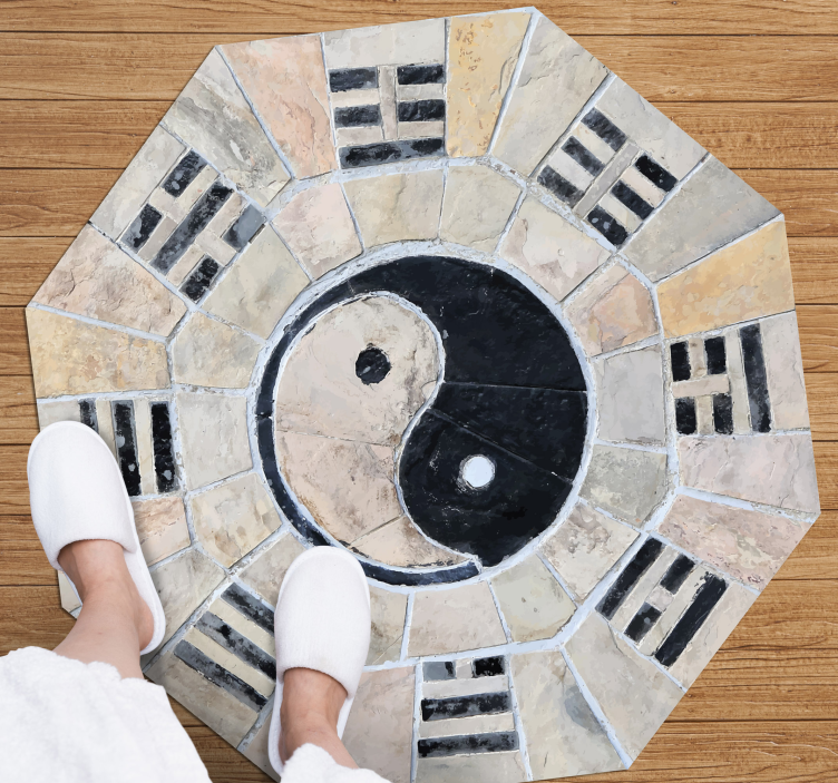 Tapis mosaique vinyle mosaïque yin yang - TenStickers