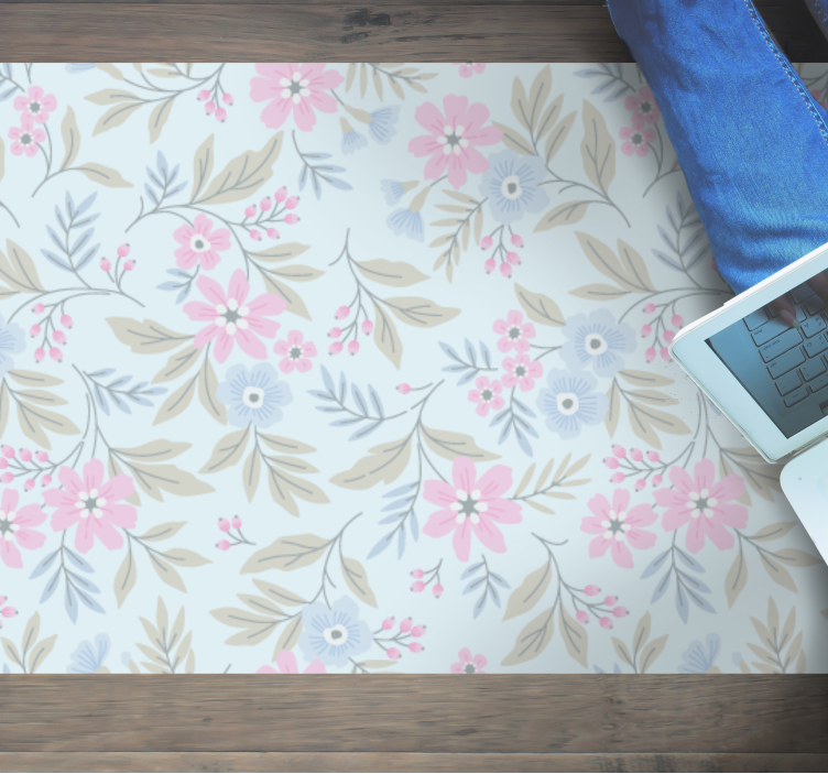 Tapis vinyle salon Printemps shabby chic - TenStickers