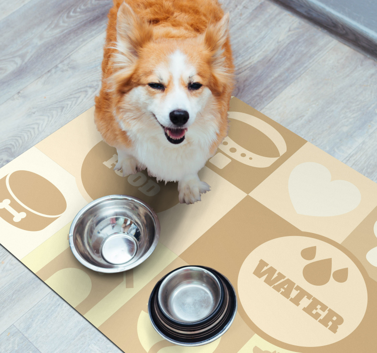 Tapis vinyle Chiens eau et nourriture - TenStickers