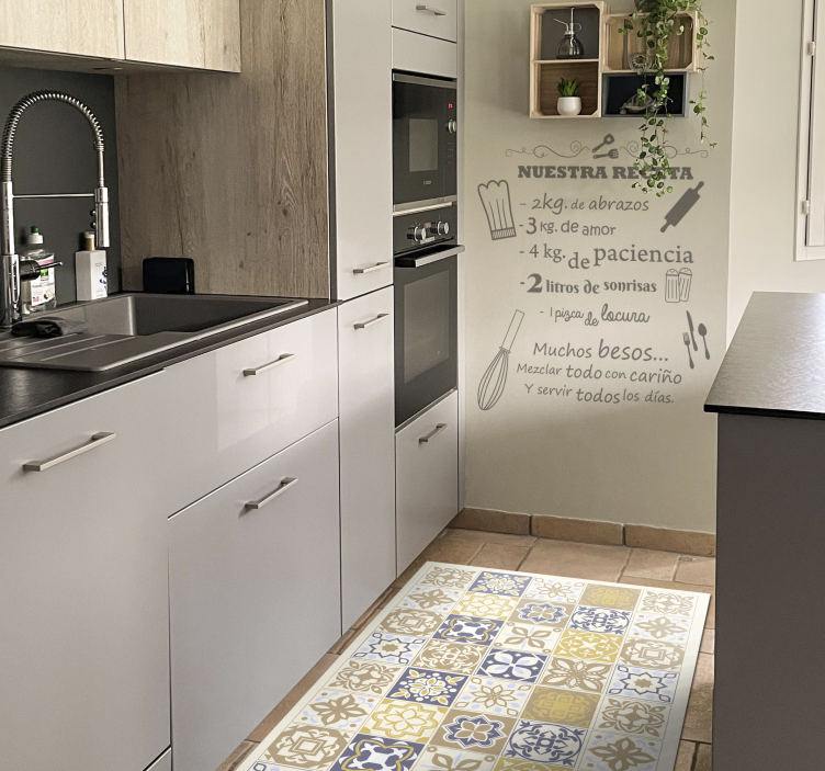 Tapis vinyle cuisine carreaux de ciment espagnol - TenStickers