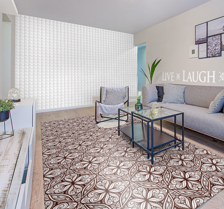 tapis vinyle Carrelage marron - TenStickers