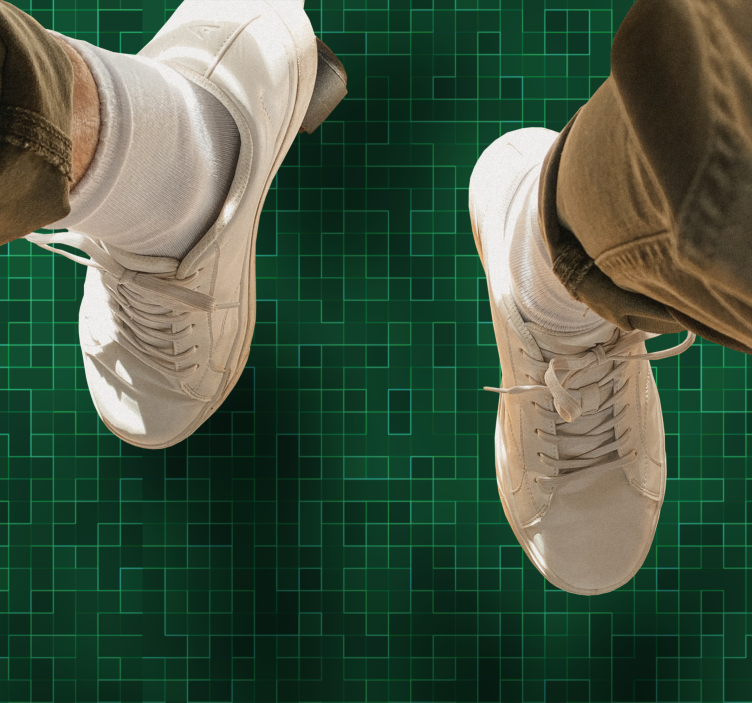 Tapis vinyle cuisine carreaux vert intense - TenStickers