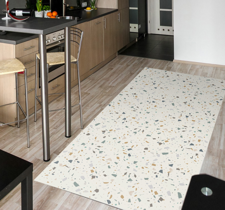 Tapis vinyle cuisine texture terrazzo - TenStickers