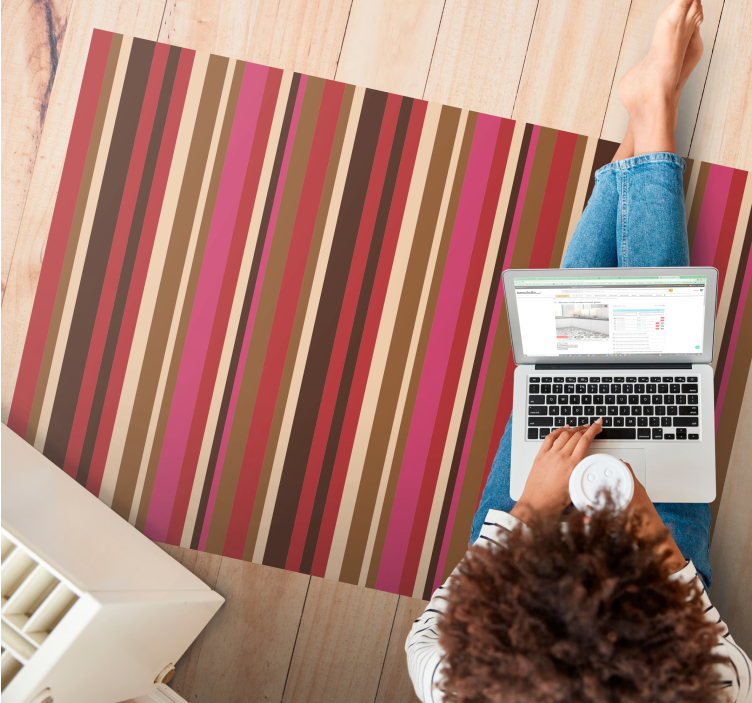 Tapis vinyle chambre Motif rayures style bohème - TenStickers