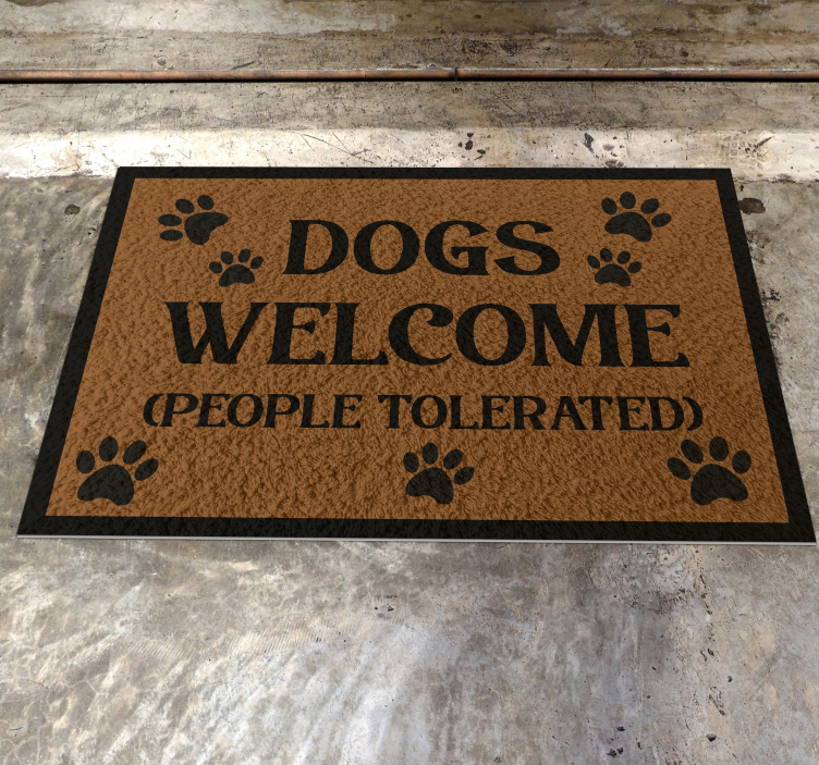Tapis vinyle Chiens bienvenus - TenStickers