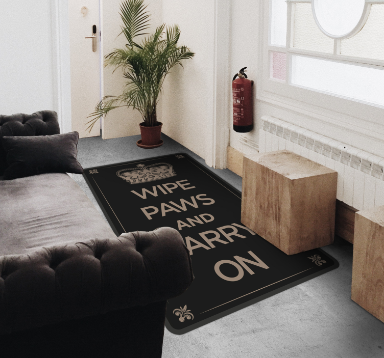 Tapis vinyle Essuyez les pattes et continuez - TenStickers