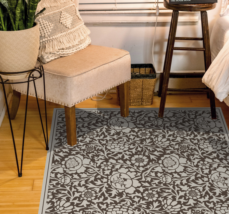Tapis vinyle imprimé fleuri vintage - TenStickers