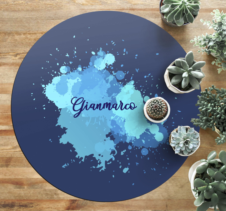 tapis vinyle chambre éclaboussure bleue - TenStickers